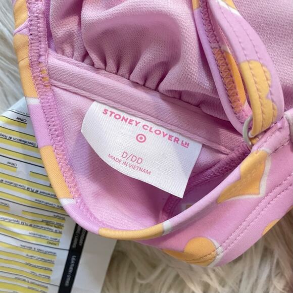 Stoney Clover Lane Lilac Heart Flutter Ruffle strap bikini swim top D/DD D DD - Picture 8 of 10